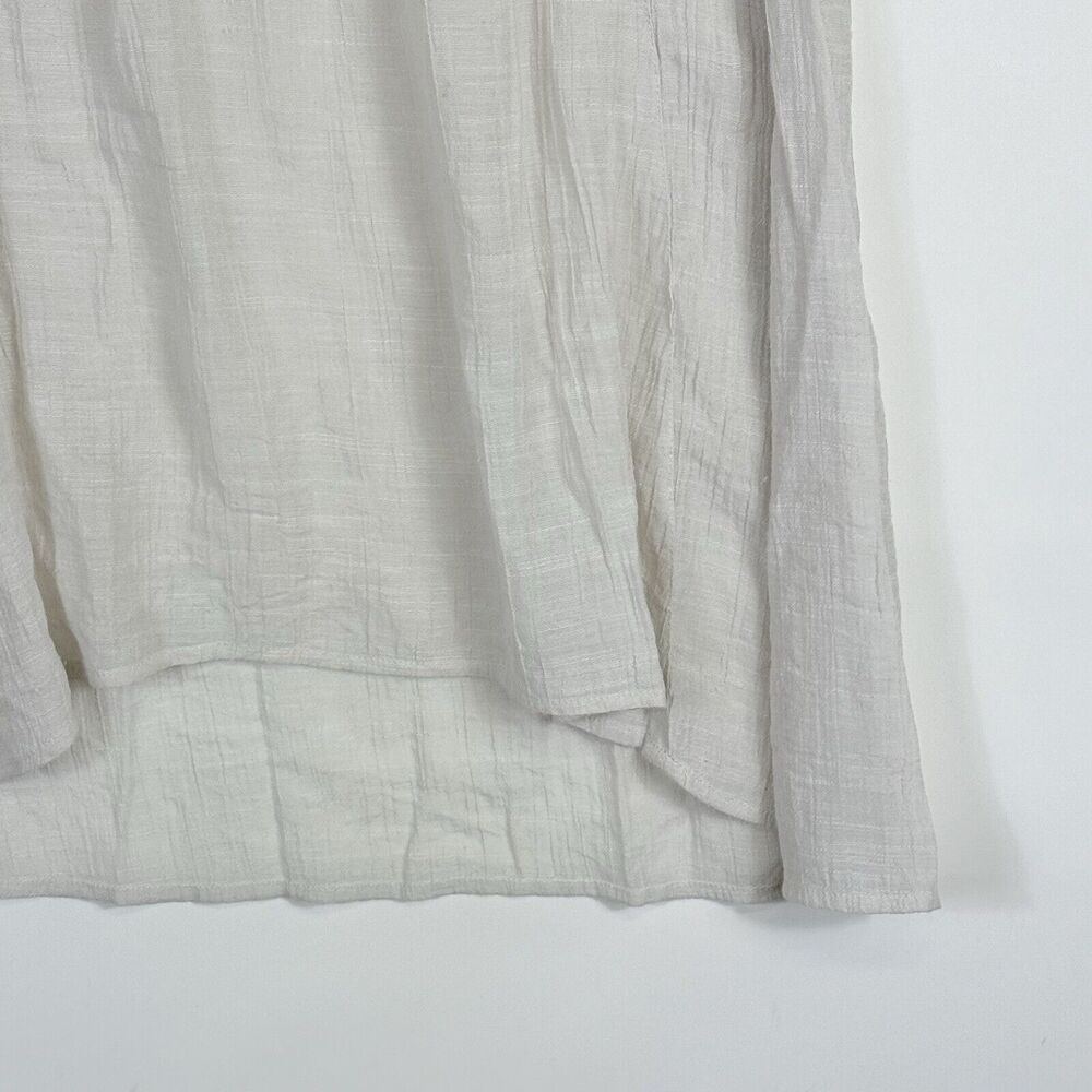 Soft Surroundings Top Women Large Beige Crinkle Flowy Breezy Coastal Lagenlook - Picture 3 of 6
